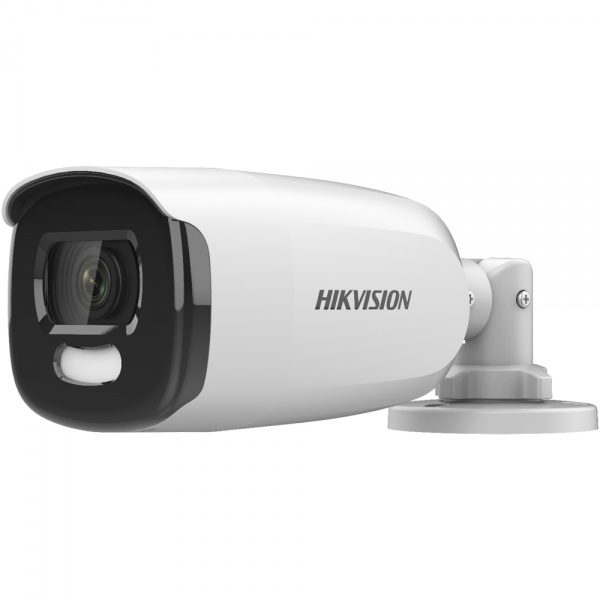 Hikvision 5MP ColorVu Bullet Camera 2.8mm Lens Wired BNC Colour Night Vision - White DS-2CE12HFT-F28
