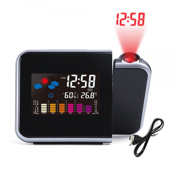 Smart Alarm Clock Temperature Digital LED Time Projector