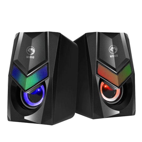Marvo Scorpion SG-118 Gaming Speakers, Stereo Sound, USB Powered, 7 Colour RGB Lighting, 6w, 3.5mm