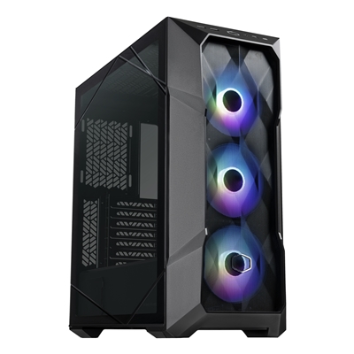 COOLER MASTER MasterBox TD500 Mesh V2 Case, Black, Mid Tower, 2 x USB 3.2 Gen 1 Type-A / 1 x USB 3.2 Gen 2 Type-C, Tool-Free Crystalline Tempered Glass Side Panel with Polygonal FineMesh Front Panel, 3 x CF120 Addressable RGB Fans Included with ARGB & Fan