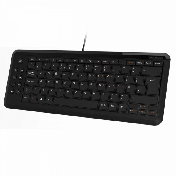 CIT WK-838 Premium Mini USB Wired Black Keyboard With Multi-media Keys