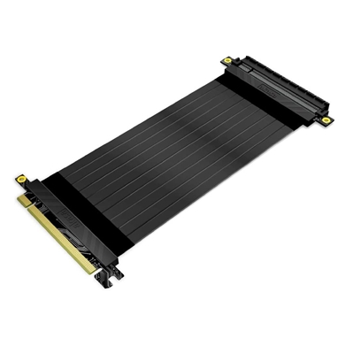 AKASA AK-CBPE01-20B RISER BLACK X2 PCIe 3.0 x16 Riser Cable, 180 Degree PCIe 3.0 x16 (F) to 180 Degree PCIe 3.0 x16 (M), 0.2m, Black, High-Speed Bandwidth, Super-Thin Ribbon Cable with EMI Shielding, Flexible Cable Design