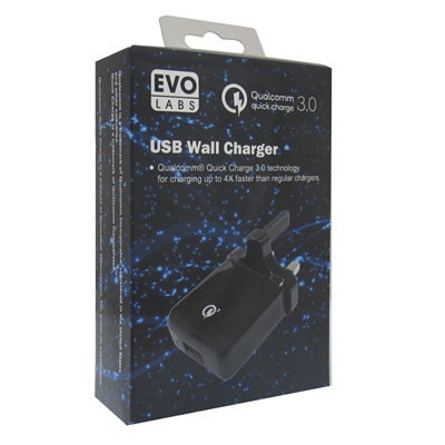 Evo Labs 3A Qualcomm Quick Charge 3.0 USB Wall Charger