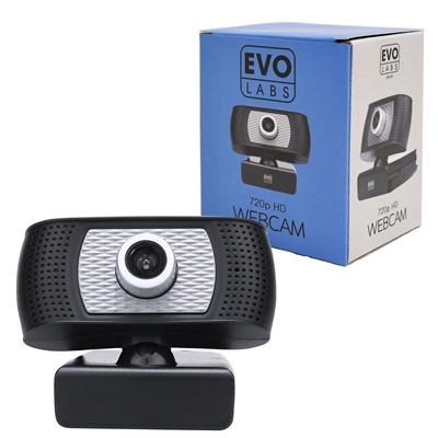 Evo Labs CM-01 HD Webcam with Mic,1280x720 USB2.0 Webcam with 30fps, photo and video capture, Compatible with Microsoft Windows 7 / 8 / 10