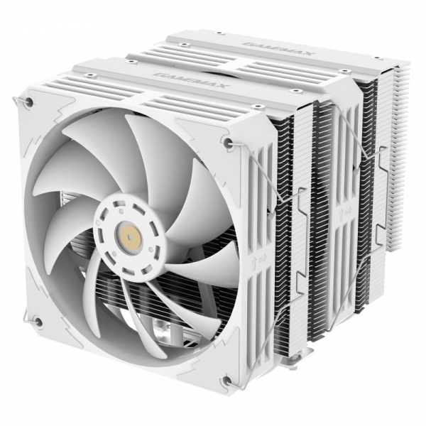 GameMax Twin600 Dual-Tower White CPU Cooler With 120mm Fluid Dynamic Bearing PWM Fan 6 x 6mm Heat Pipes TDP 250W