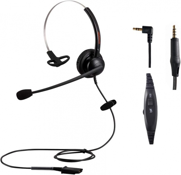Combrite Pro Headset Single-Ear Call Centre Headphone With Mic 2.5mm / 3.5mm QD Corded EMK510SQD147