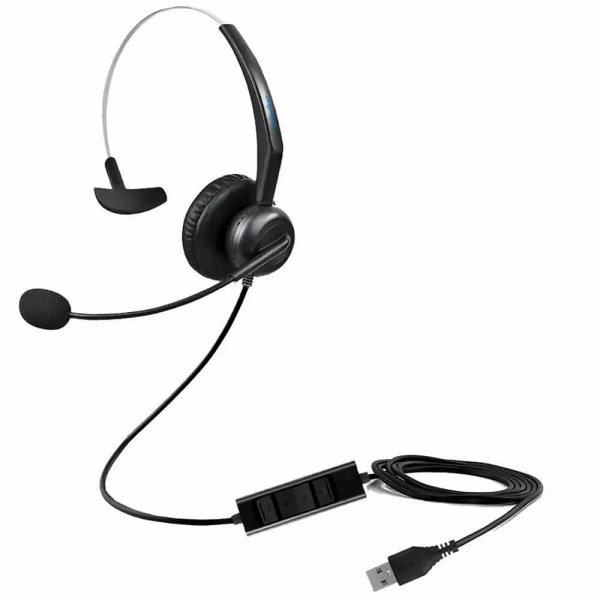 Combrite Single Ear Call Centre Headset With Swivel Microphone USB Wired