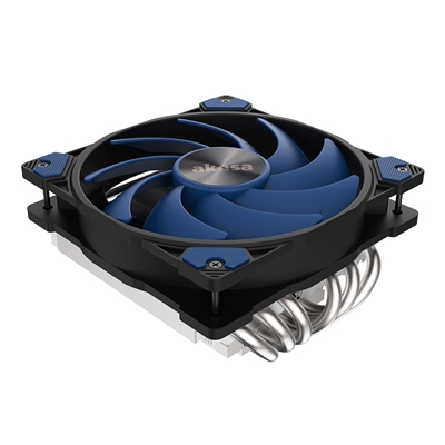 AKASA Alucia H6L Low-Profile Fan CPU Cooler, Universal Socket, 120mm PWM Fan, 2000RPM, 6 Heat Pipes, Low-Profile at 67.2mm Height, Intelligent PWM Speed Control, Secure & Easy Mounting