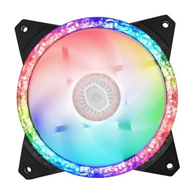 COOLER MASTER MF120 Prismatic Tri-Loop Addressable Gen 2 RGB Fan, 120mm, 2000RPM, 4-Pin PWM Fan & 3-Pin ARGB Connectors, Radiant Crystallization Lighting Effects on Both Sides, Silent Driver IC