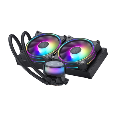 Cooler Master MasterLiquid ML240 Illusion Universal Socket 240mm PWM 1800RPM Addressable Gen 2 RGB LED AiO Liquid CPU Cooler with Wired ARGB Controller