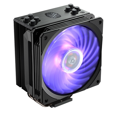 COOLER MASTER Hyper 212 V2 RGB Black Edition Fan CPU Cooler, Universal Socket, 120mm PWM SF120R RGB Fan, 2000RPM, 4 Heat Pipes, Aluminium Fins, Direct Contact Technology, Intel LGA 1700 Bracket Included