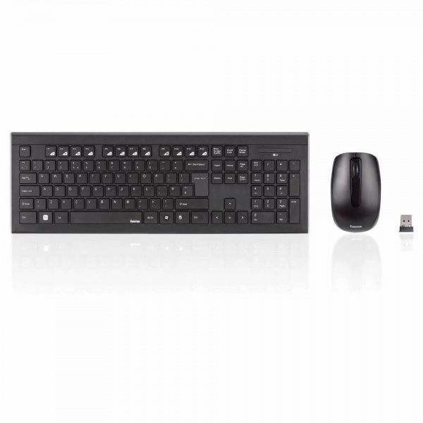 Hama Cortino Wireless Keyboard and Mouse Desktop Kit, Soft Touch Keys, 12 Multimedia Keys