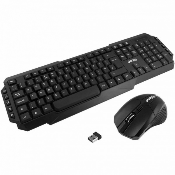 JEDEL 2.4Ghz USB Wireless Keyboard And Mouse Combo Gaming Set - Black