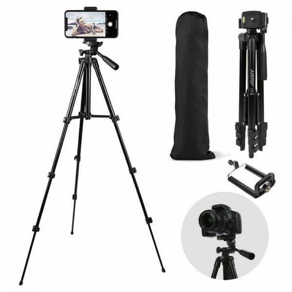 JUSTOP Aluminum Camera Tripod Stand With Phone Holder