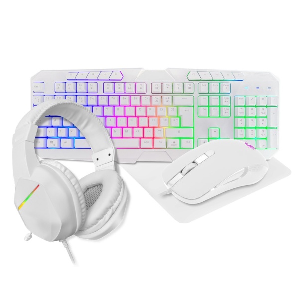 KIT TASTIERA E MOUSE CON TAPPETINO E CUFFIE GAMING TECHMADE DA GIOCO Usb 4 In 1