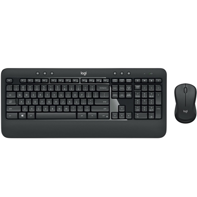 Logitech MK540 Advanced Wireless Keyboard and Mouse Combo for Windows, 2.4 GHz Unifying USB-Receiver, Multimedia Hotkeys, 3-Year Battery Life, for PC, Laptop, QWERTY UK Layout, Black