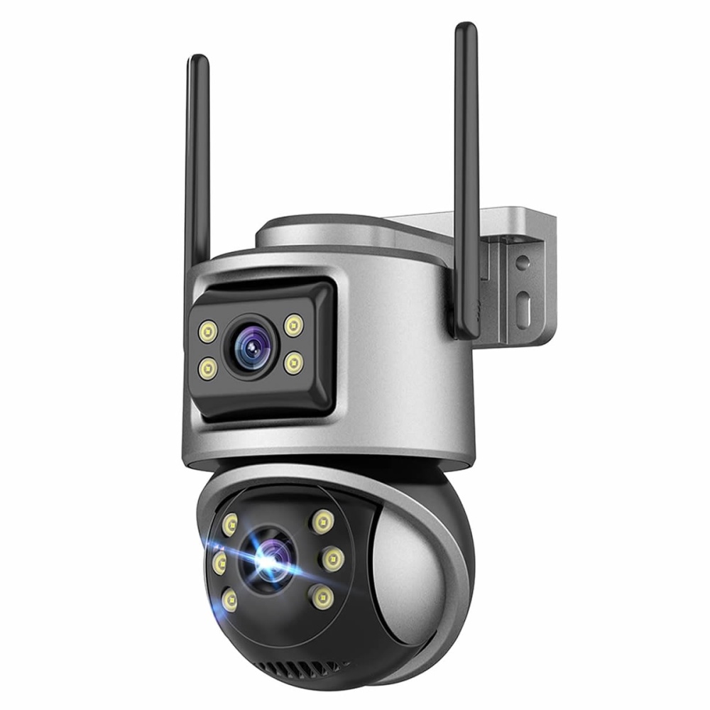 6MP Dual Lens WiFi Security Camera ICsee App Control PTZ Outdoor CCTV ...