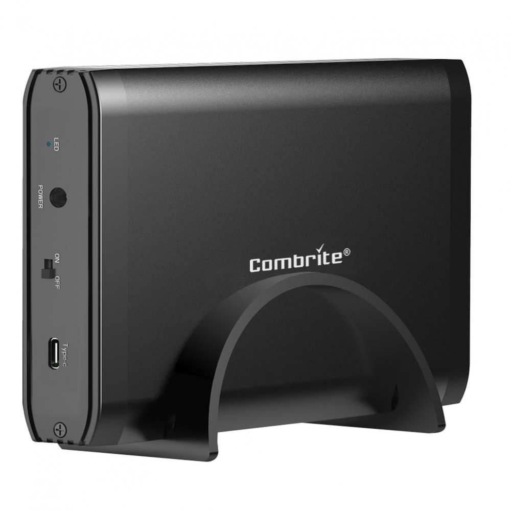 Combrite USB Type-C 3.2 3.5'' External Hard Drive Enclosure with UK Power Adapter USB-C
