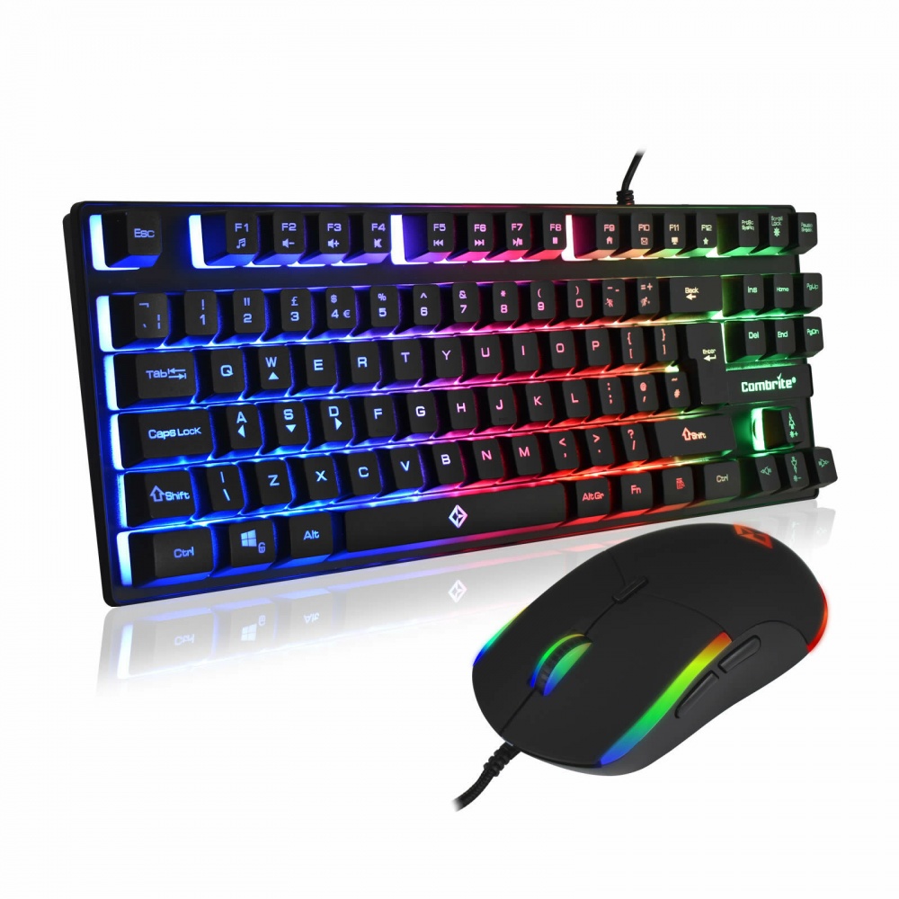 Wired Gaming Keyboard and Mouse Headset Combo,Rainbow LED Backlit