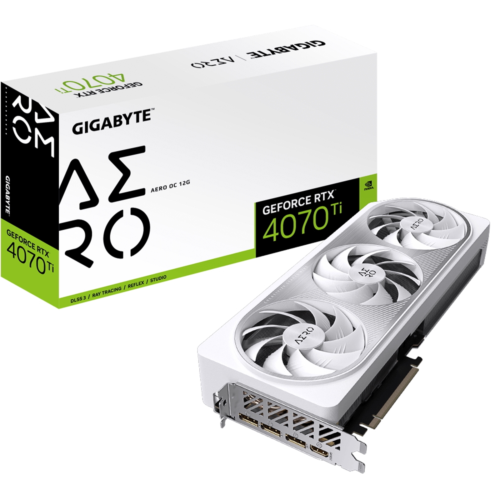 Gigabyte Nvidia GeForce RTX 4070 Ti AERO OC 12GB Triple Fan White Graphics Card