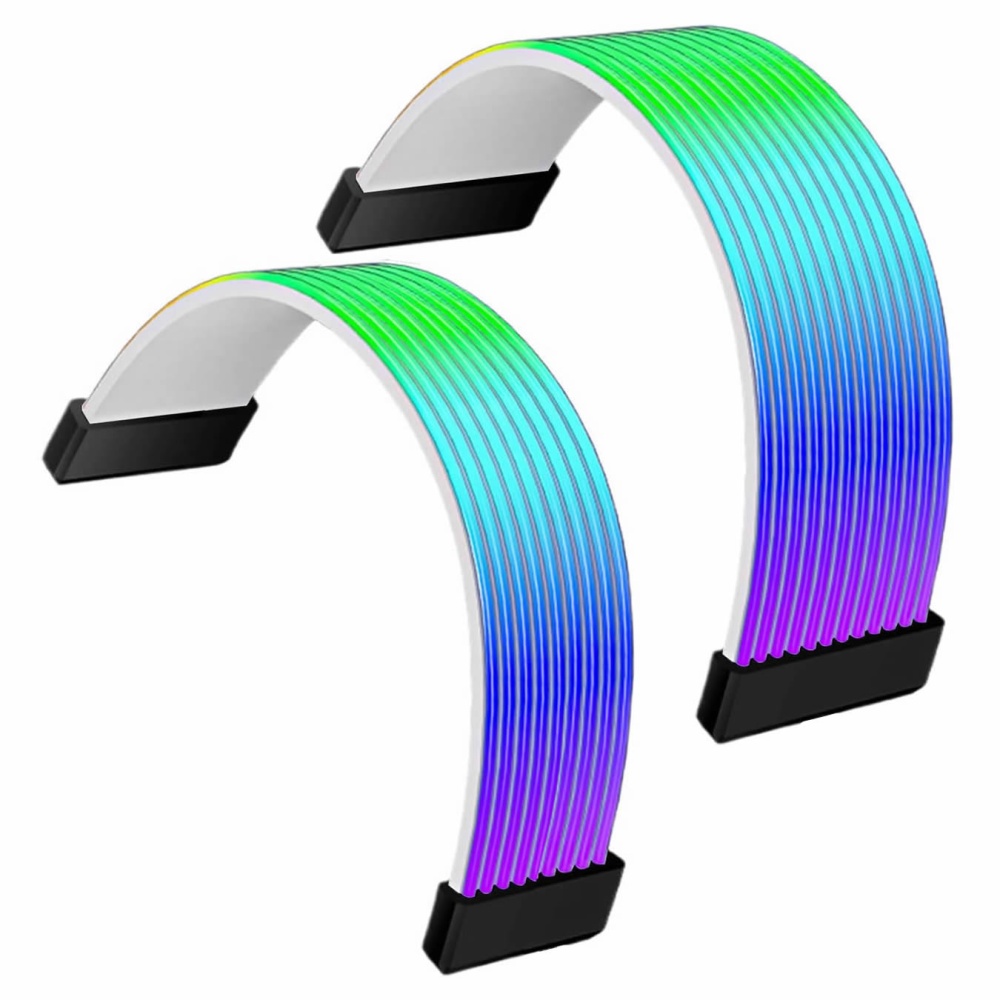 JUSTOP ARGB LED Light Strips Set For PC PSU Extension Cables, For 24 ...