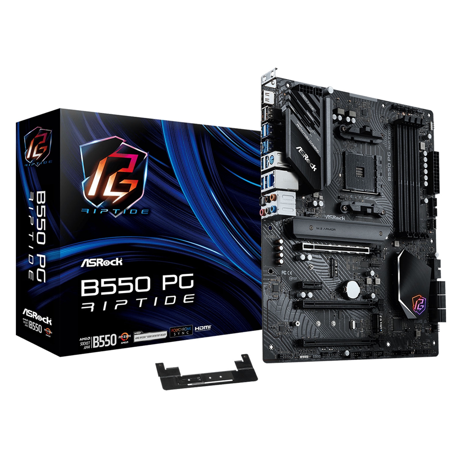 ASRock B550 PG Riptide DDR4 Motherboard, AMD Socket AM4, 1x PCIe ...