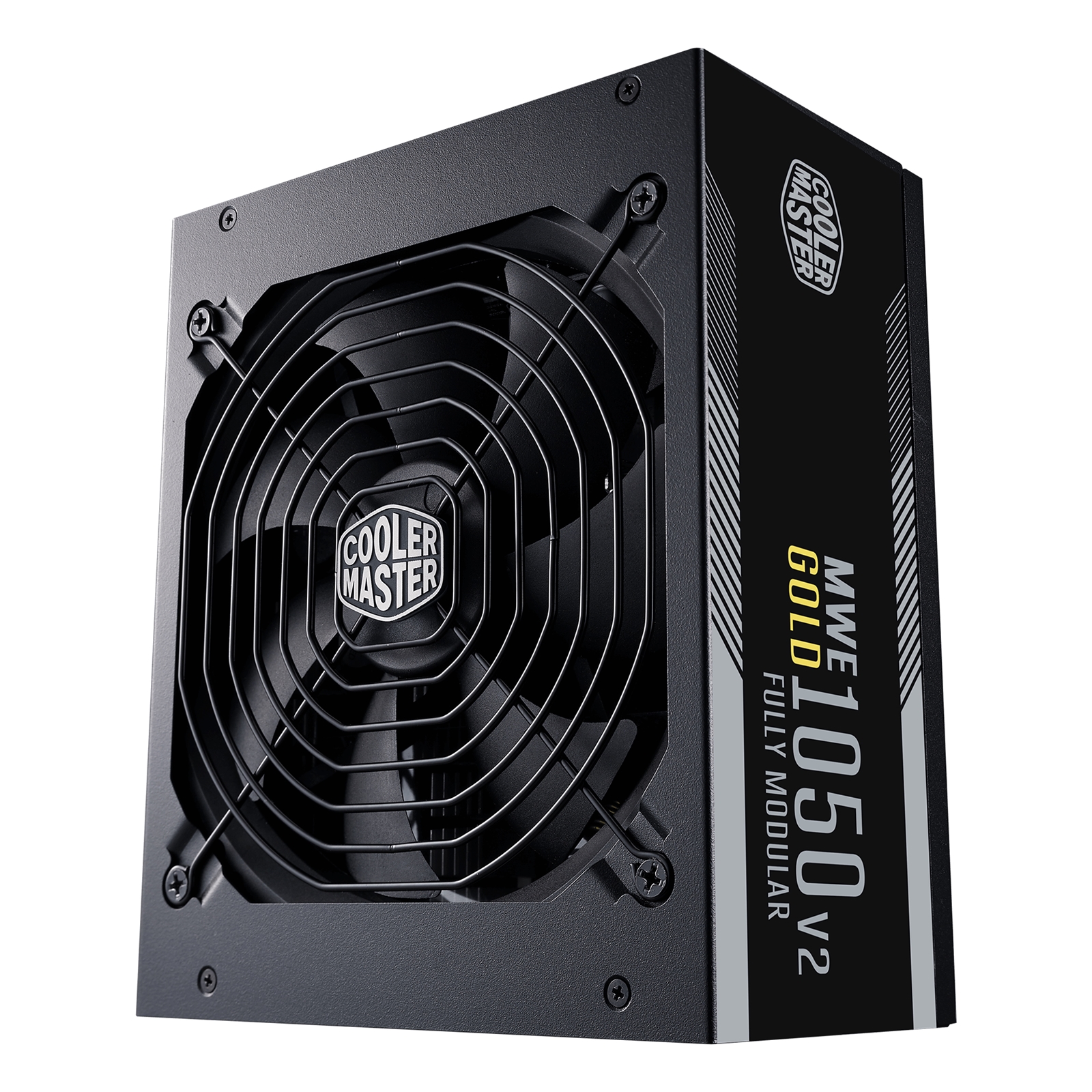 COOLER MASTER MWE Gold 1050 V2 1050W PSU, 140mm Silent Fan with Smart Temperature Controlling Feature, 80 PLUS Gold, Fully Modular, UK Plug, Flat Black Cables, RTX Ready