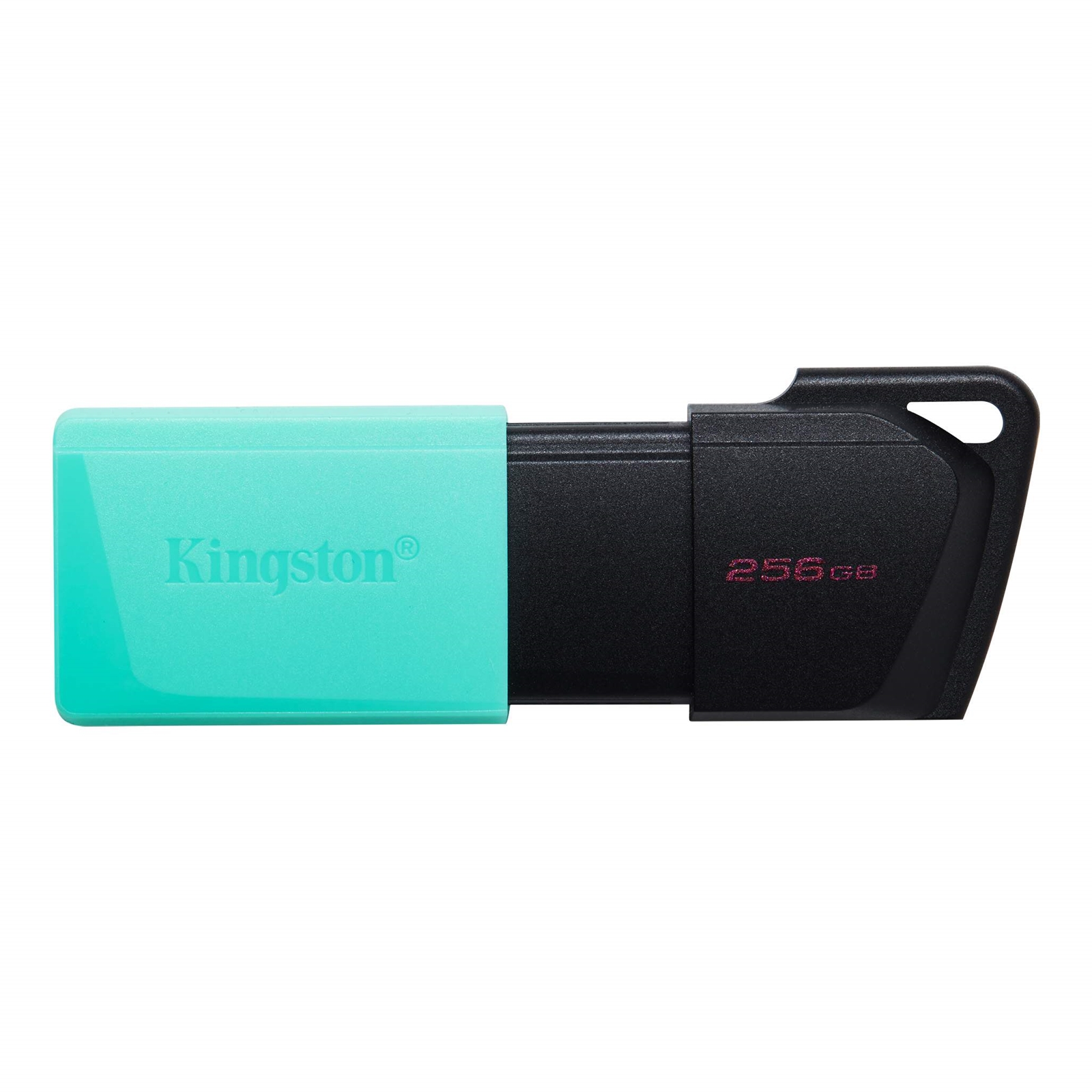 Kingston DataTraveler ExodiaM DTXM/256 GB USB Flash Drive, 256 GB, USB 3.2, Turquoise / Black, Moving Cap Design