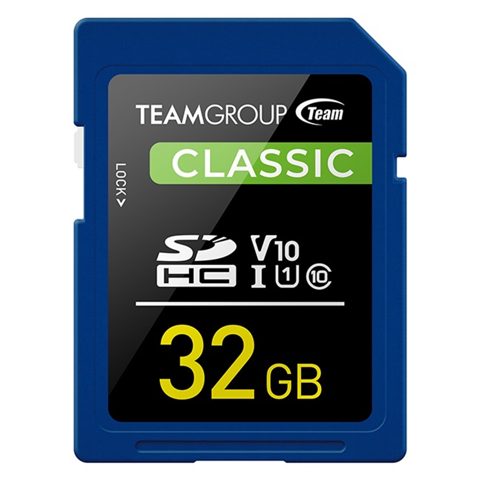 Team TSDHC32GIV1001 Classic Flash Memory Card, 32GB, SDHC, UHS U1, Retail Packed