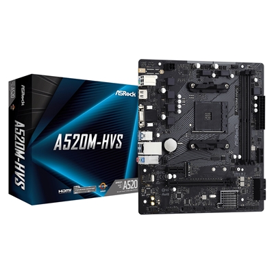 ASRock A520M-HVS AMD Socket AM4 Micro ATX VGA/HDMI M.2 USB 3.2 Gen1 Motherboard