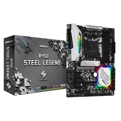 ASRock B450 Steel Legend AMD Socket AM4 ATX HDMI/DisplayPort M.2 DDR4 RGB USB C 3.1 Motherboard