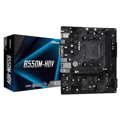 ASRock B550M-HDV AMD Socket AM4 Micro ATX HDMI/VGA/DVI-D M.2 USB 3.2 Gen1 Motherboard