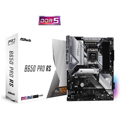 ASRock B650 PRO RS Motherboard, AMD Socket AM5 Ryzen, ATX Form Factor, DDR5, 14+2+1 Phase Power Design, 1x PCIe 4.0 x16, 1x PCIe 3.0 x 16, SATA3, USB 3.2, 6x USB 2.0, LAN, HDMI