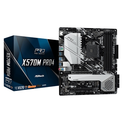 ASRock X570M PRO4 AMD Socket AM4 Micro ATX DDR4 HDMI/DisplayPort Dual M.2 USB C 3.2 Motherboard