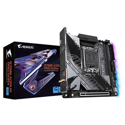 Gigabyte B760I AORUS PRO DDR4 Motherboard, Intel Socket 1700, 12th/13th Gen, 2 x PCIe 4.0 M.2, Mini ITX, Front USB3.2 Type-C Gen1, 2.5GbE LAN, WiFi 6E 802.11ax, HDMI, DisplayPort, Smart Fan 6, Q-Flash Plus, RGB FUSION