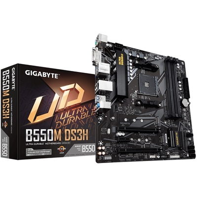 Gigabyte B550M DS3H AMD Socket AM4 Micro ATX DVI/HDMI USB 3.2 M.2 Motherboard