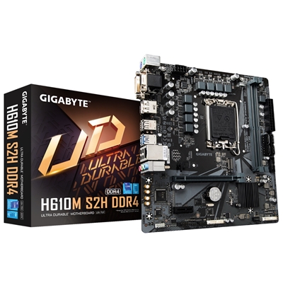 Gigabyte H610M S2H DDR4 Motherboard, Intel Socket 1700, 12th Gen, Micro ATX, Digital VRM Design, PCIe 4.0, Gen3 x4 M.2, Realtek Gaming LAN, HDMI/DVI/VGA Ports for Multiple Display, Anti-Sulfur Resistor, Smart Fan 6