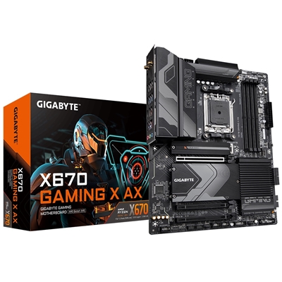 Gigabyte X670 GAMING X AX (rev.10) Motherboard, AMD socket AM5, ATX, DDR5, Next Generation Storage Ready with 1 x PCIe 5.0 x4, Fast Networking with 2.5GbE LAN & Wi-Fi 6E 802.11ax, Smart Fan 6, HDMI/USB-C