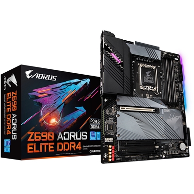 Gigabyte Z690 AORUS ELITE DDR4 Motherboard, Intel Socket 1700, 12th Gen, ATX, Fast 2.5GbE LAN, 4x Ultra-Fast NVMe PCIe 4.0/3.0 x4 M.2, USB 3.2 Gen2x2 Type-C, RGB FUSION 2.0, Q-Flash Plus, Smart Fan 6, Fully Covered Thermal Design, HDMI, DisplayPort