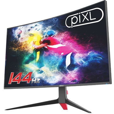 piXL CM24GF5 24 Inch Curved Monitor, 144Hz/ 165Hz Refresh, Full HD 1920x1080, 5ms Response Time, HDR G-Sync Compatible, FreeSync, DisplayPort, HDMI, VESA Mount