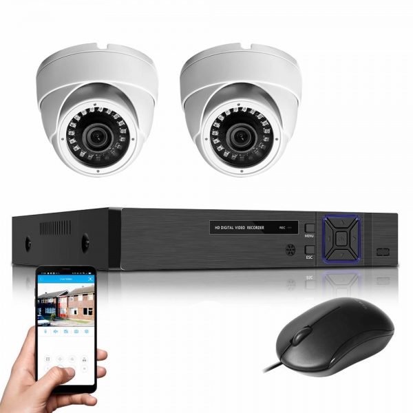 NANO BOX HD 1080P CCTV System 2 Dome Cameras Surveillance Kit