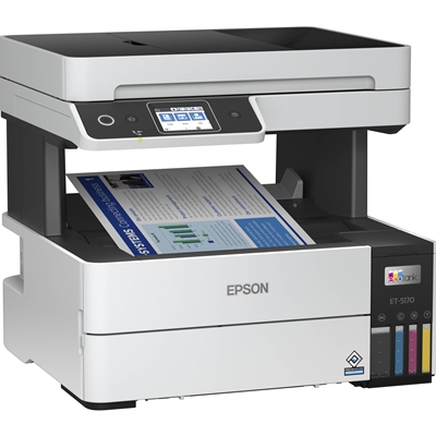 Epson EcoTank ET-5170 C11CJ88401 Inkjet Printer, Multifunction, A4, Wifi, Ethernet, ADF, Fax, LCD Touchscreen