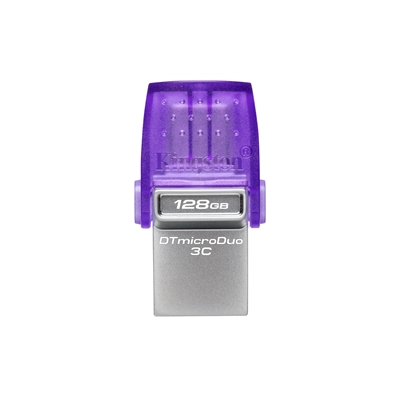Kingston DataTraveler DTDUO3CG3/128 GB 128 GB MicroDuo USB OTG Flash Drive, 3C, USB-C and Type A