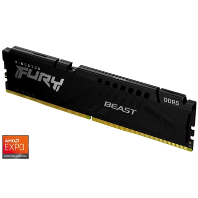Kingston FURY Beast KF552C36BBE-16 16GB System Memory, 5200MT/s, DDR5, CL36, DIMM, Black, AMD EXPO Certified