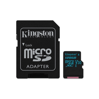 Kingston Canvas Select 128GB Micro SD UHS-I Flash Card with Adapter