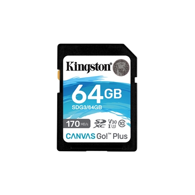 Kingston Canvas Go! Plus SDG3/64GB 64GB SD Class 10 UHS-I U3 Flash Card