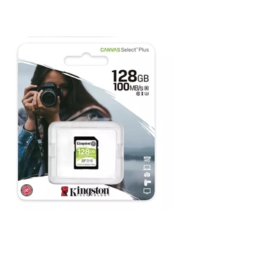 Kingston Canvas Select Plus  V30 128GB SD Class 10 UHS-I U3 Flash Card