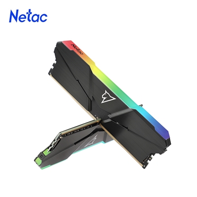 Netac Shadow RGB NTSRD4P36DP-16E 16GB DIMM Gaming System Memory, DDR4, 3600MHz, 2 x 8GB, Black Heatsink,  288 Pin, 1.35v, CL18-22-22