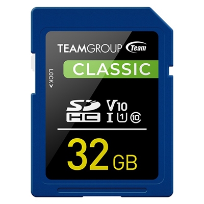 Team TSDHC32GIV1001 Classic Flash Memory Card, 32GB, SDHC, UHS U1, Retail Packed