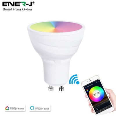 ENER-J Smart RGB LED Spotlight Bulb, 5W, GU10 Fitting, Wireless